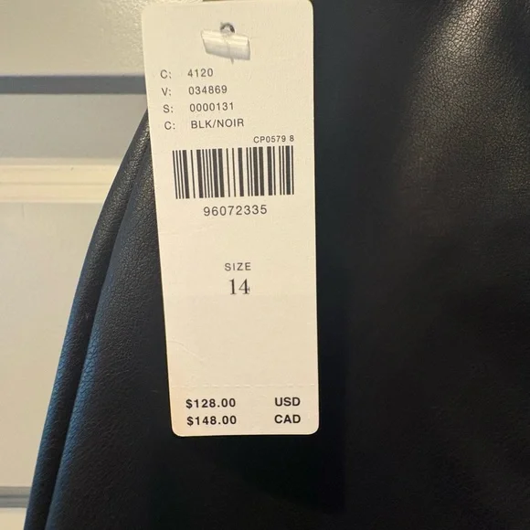 Maeve Anthropologie Faux Leather Mini Skirt • Snap Front • Size 14 (NWT) - Picture 3 of 5